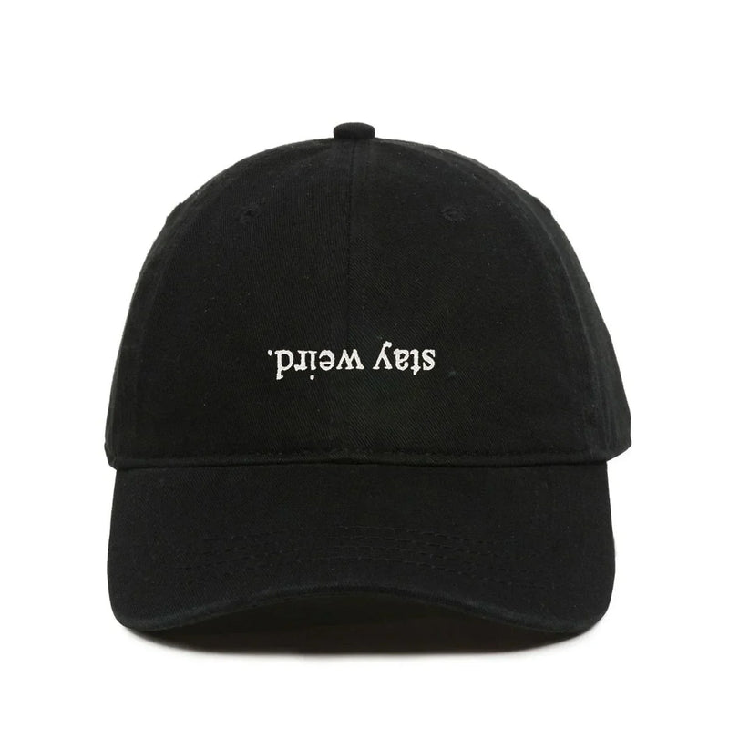 Stay Weird Black Cap – Aesthetic Unisex Streetwear Hat