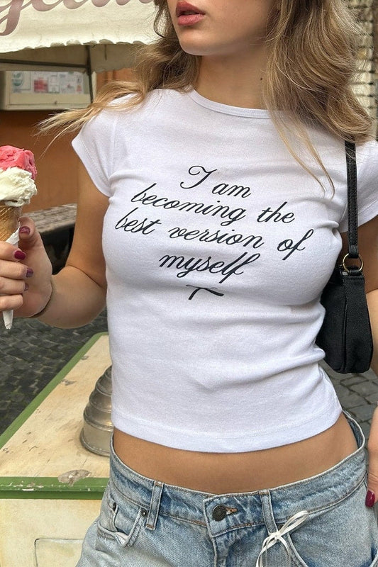 I Am Becoming Best Version Baby Tee | Crop Top