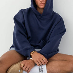Men’s Oversized Navy Blue Hoodie 