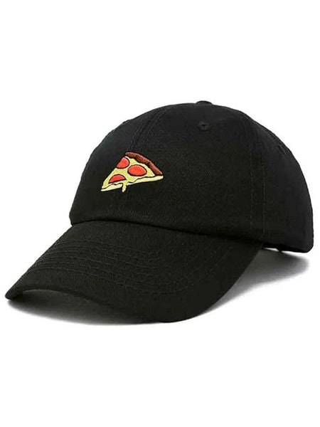 Black Embroidered Pizza Hat 