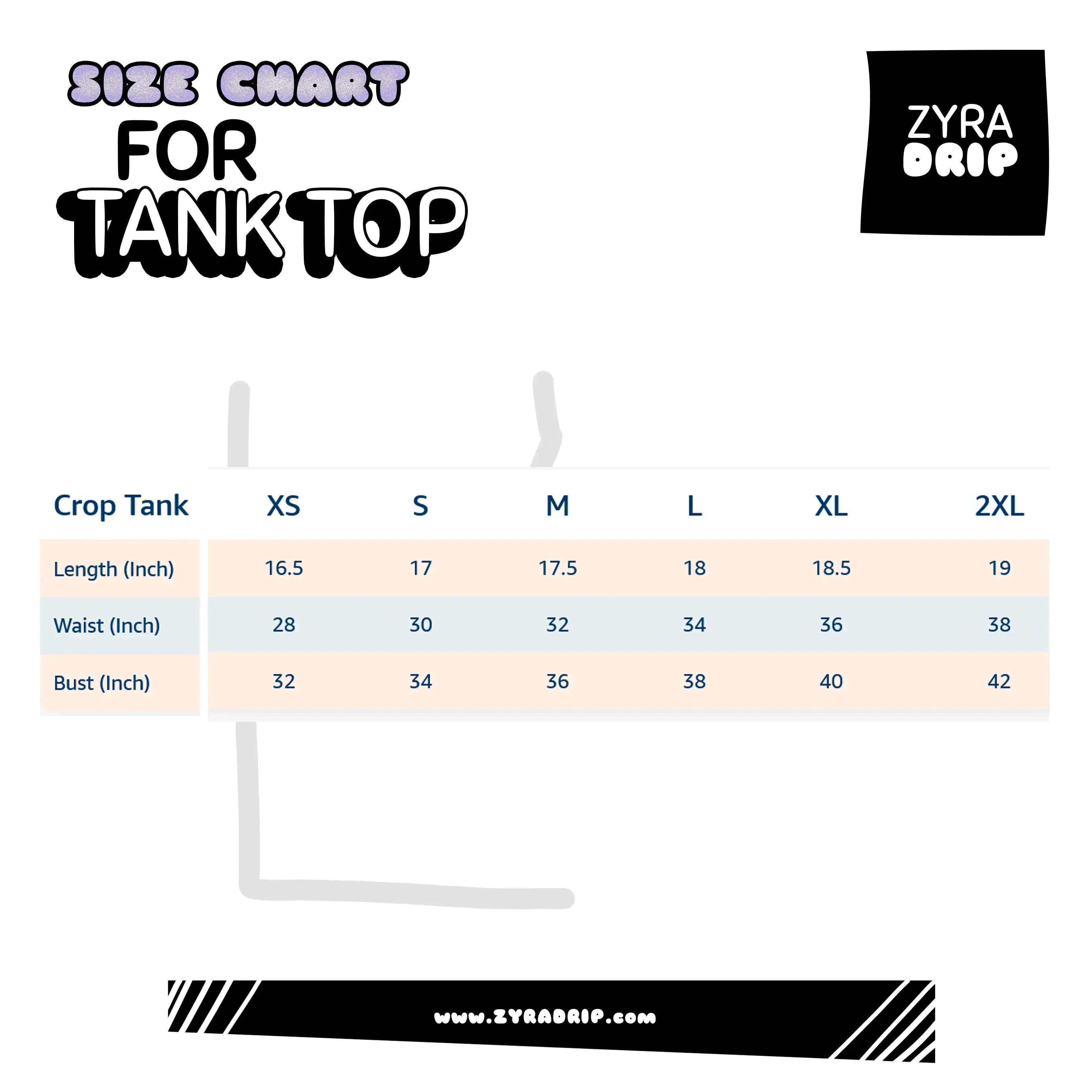 Size Chart for tank top