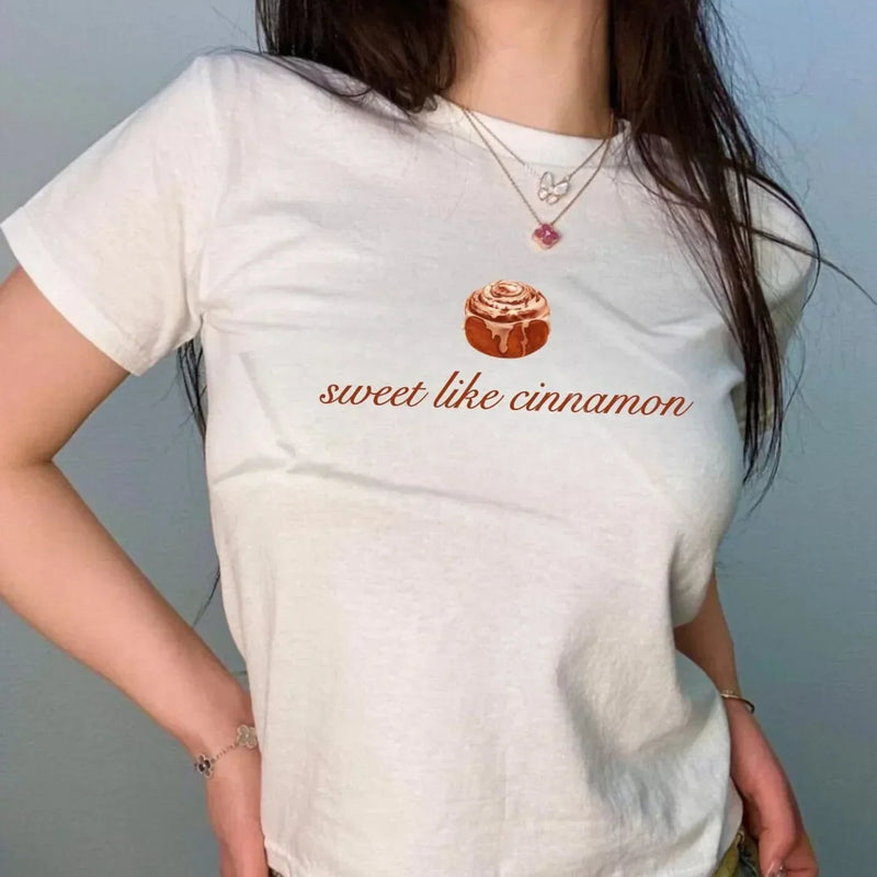 Sweet Like Cinnamon Baby Tee | Crop Top