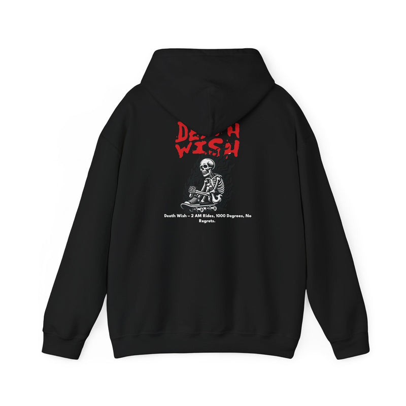 Unisex Black Oversized Hoodie – “Death Wish” 
