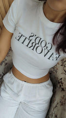 God’s Favorite Baby Tee – Cropped Graphic Tee for Gen Z Girls