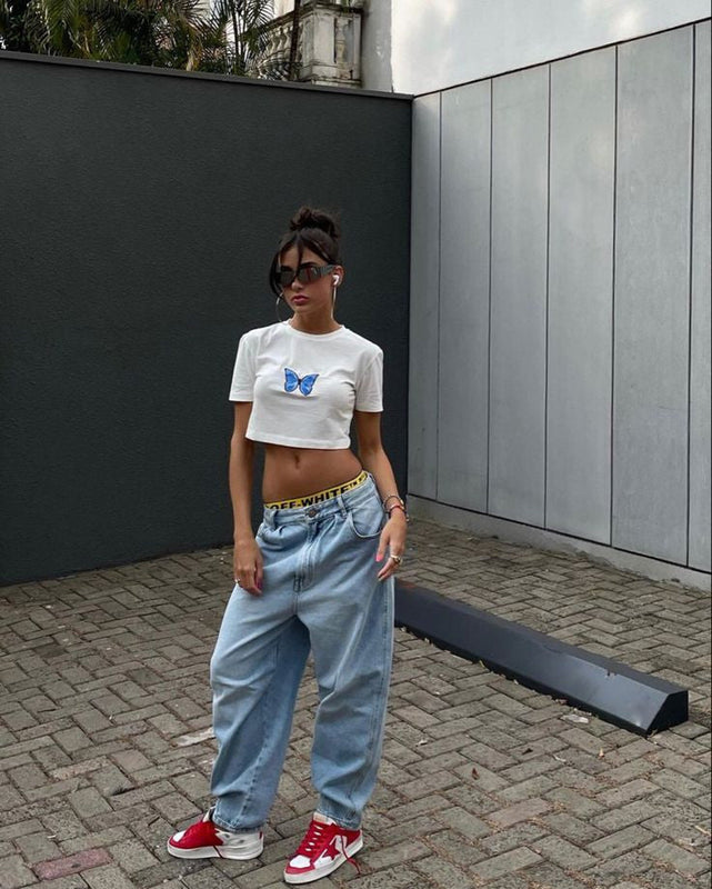 Minimalist Butterfly Crop Top for Women