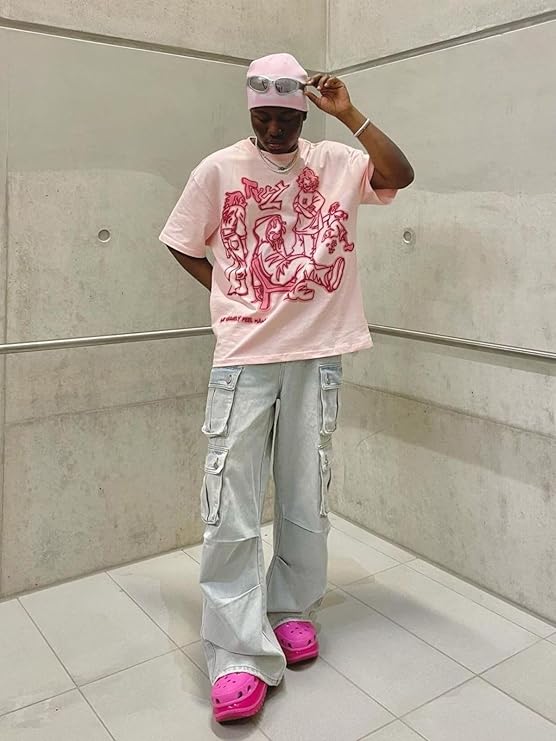 Pink Street Art Oversized T-Shirt for Men & Women