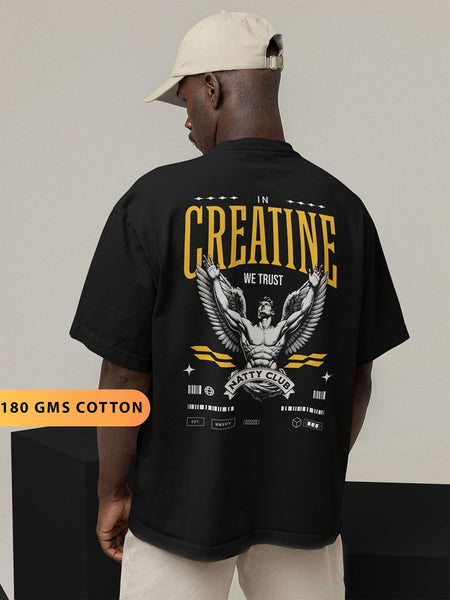 Black Oversized Creatine Gym T-Shirt