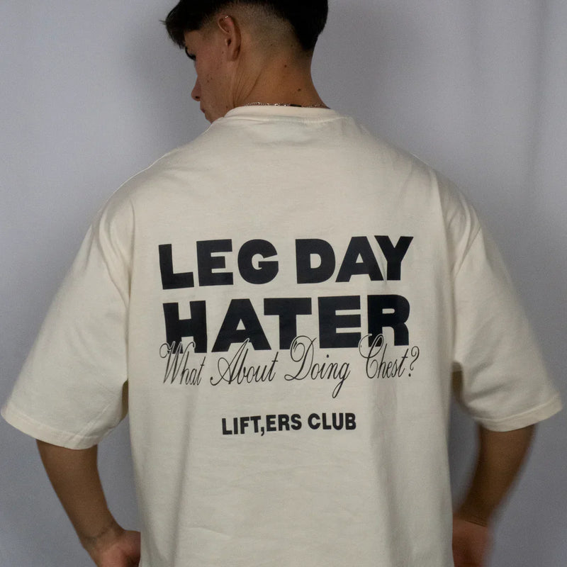Oversized “Leg Day Hater” Gym T-Shirt for Men & Women