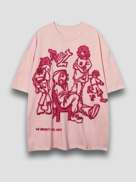 Pink Street Art Oversized T-Shirt for Men & Women