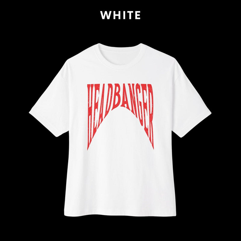 HEADBANGER white Oversized T-Shirt for Men & Women