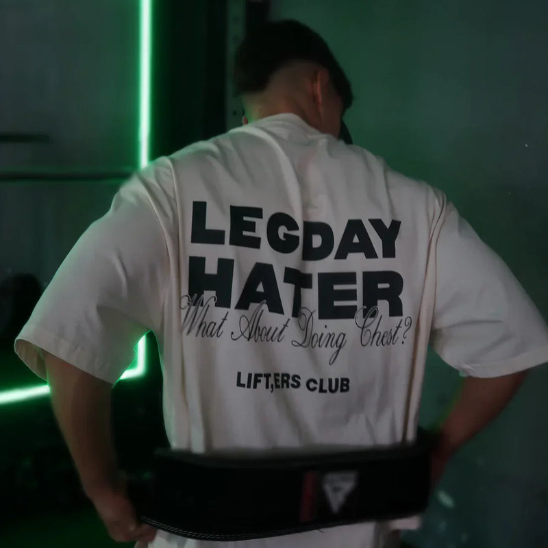 Oversized “Leg Day Hater” Gym T-Shirt for Men & Women
