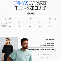 Unisex Ovrsized tshirt - Size chart