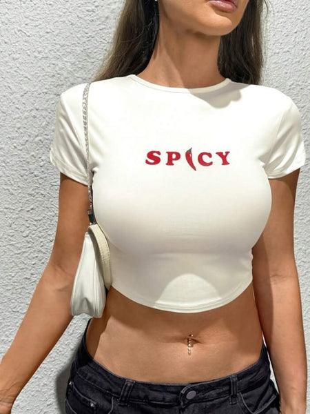 Spicy Graphic Baby Tee for Women
