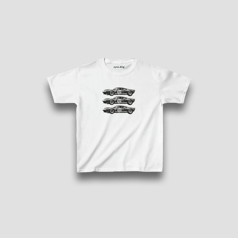 Vintage Race Car Baby Tee for Women