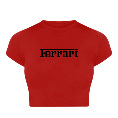 Ferrari Bold Red Baby Tee | Crop Top for Women