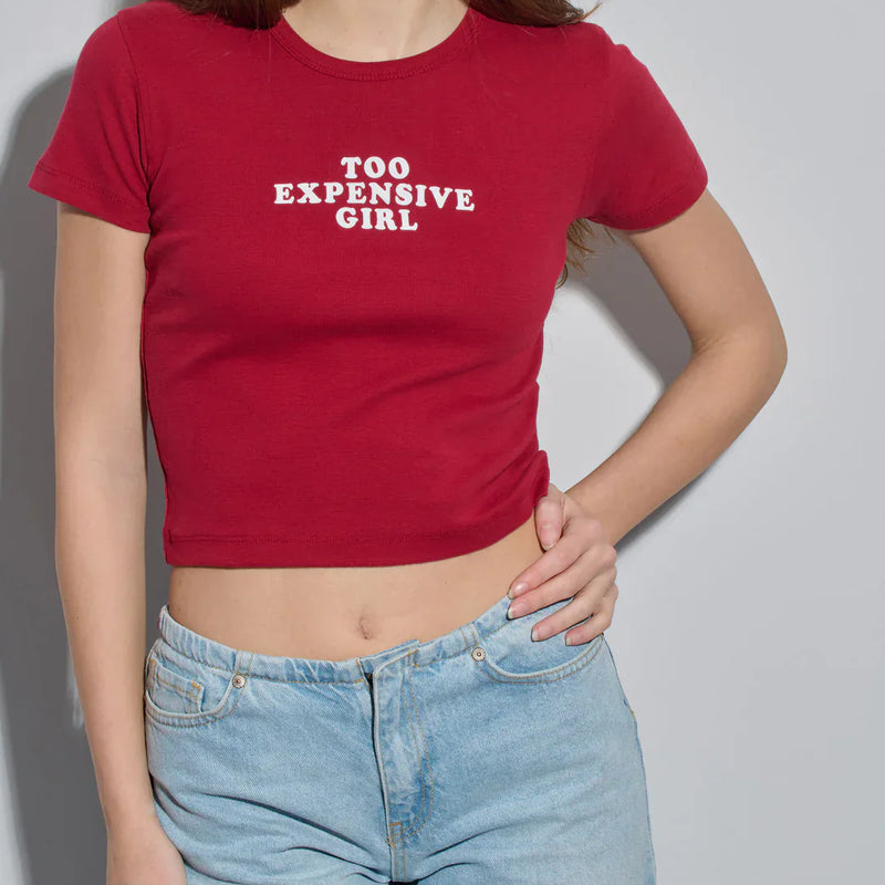 Too Expensive Red Baby Tee