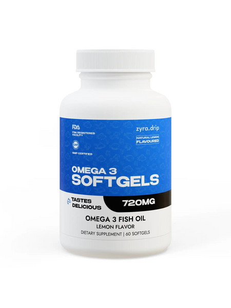 Omega-3 Fish Oil Supplement – 60 Lemon-Flavored Softgels