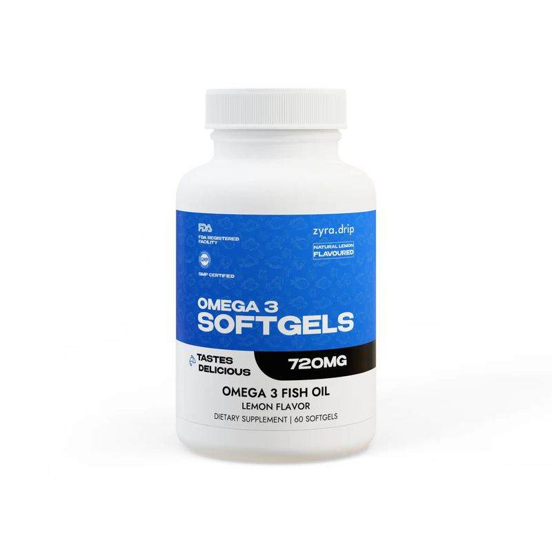 Omega-3 Fish Oil Supplement – 60 Lemon-Flavored Softgels